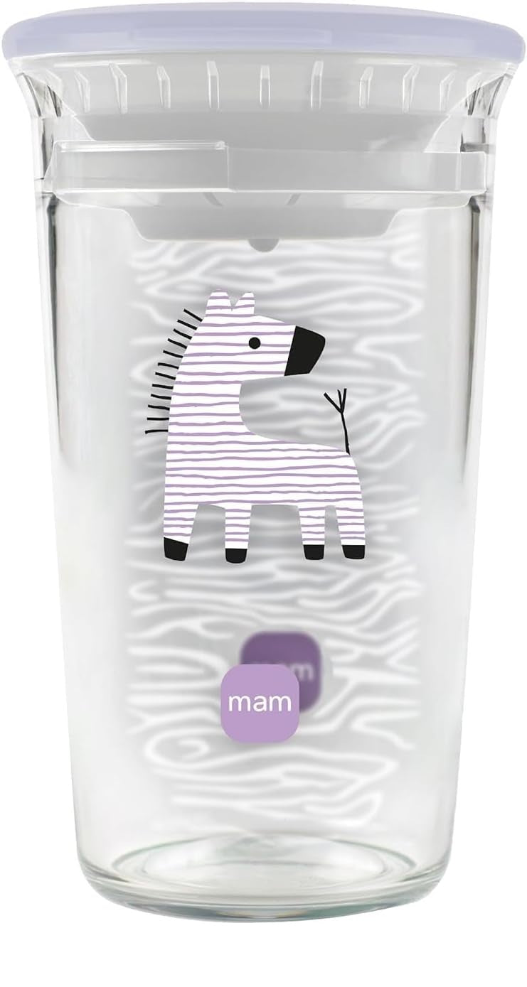 MAM Easy to Drink Cup 360° drikkekop uden spild med tud 290 ml 8 m+ ZEBRA