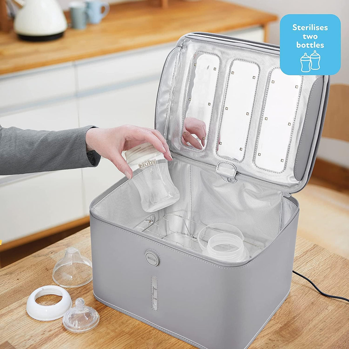 NUBY sterilizator portabil UV pentru jucării și altele, 360 de grade