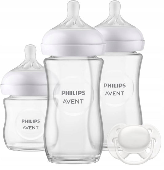 PHILIPS AVENT Natural Response комплект 3 БУТИЛКИ СТЪКЛЕНИ + биберон