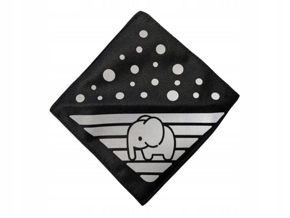 VELOTA reflexné pásky na suchý zips na kočík, 12 x 12 cm, 4 kusy SLON