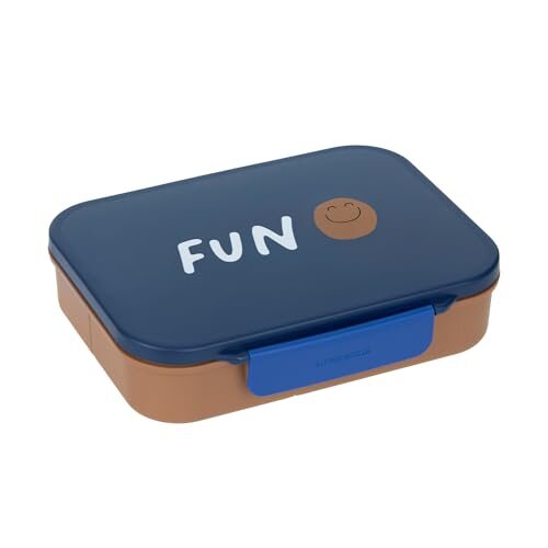 Lässig Little Gang – niebiesko-brązowy lunchbox z przegródkami