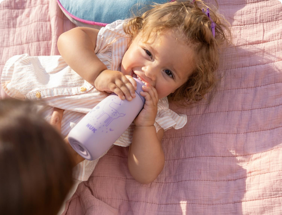 NUK Mini-Me Flip стоманена бутилка със сламка и мундщук 500 ml 12 m+