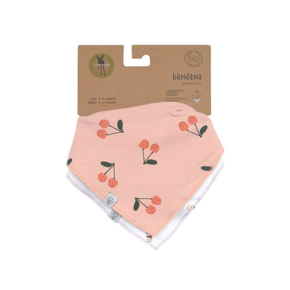 Lässig Happy Fruits Cherry bandana-haklapp med tryckknappar