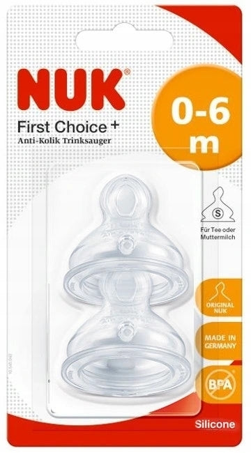 NUK First Choice+ szilikon cumi cumisüveghez 0–6 hónap 2DB