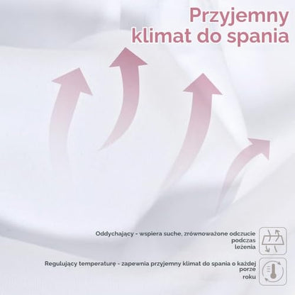 Babybay Deluxe Organic – grafika białego prześcieradła na materacu