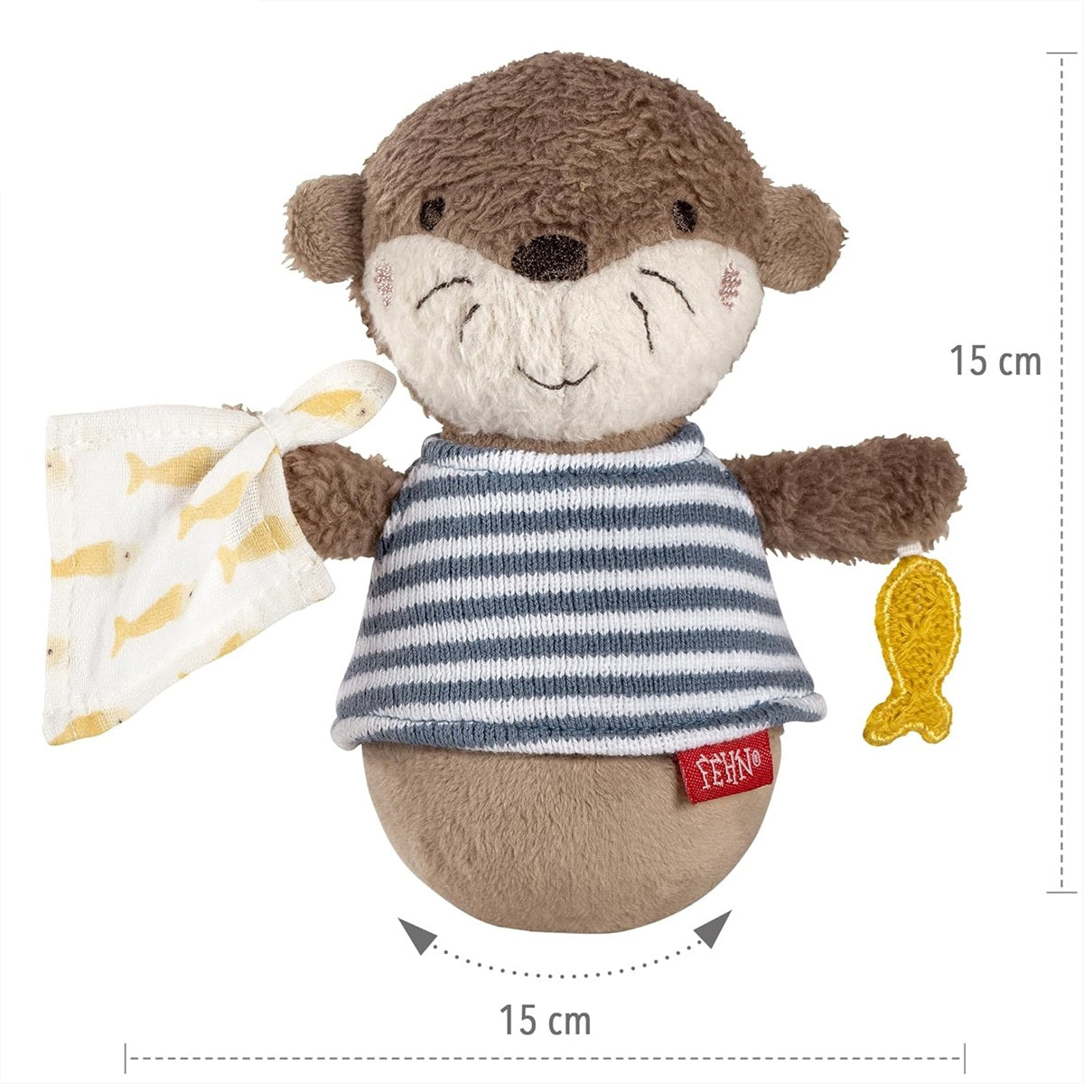 FEHN tumling ODDER der ikke vælter, legetøj med rangle 15 cm