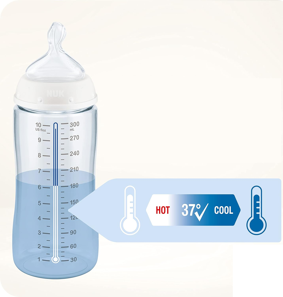 NUK First Choice+ set 0-6 m bouteilles en verre 2x 120 ml et 2x 240 ml + panier