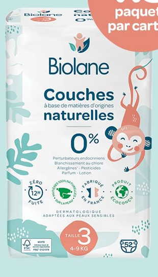 BIOLANE пелени размер 3 (4-9kg) x52бр.