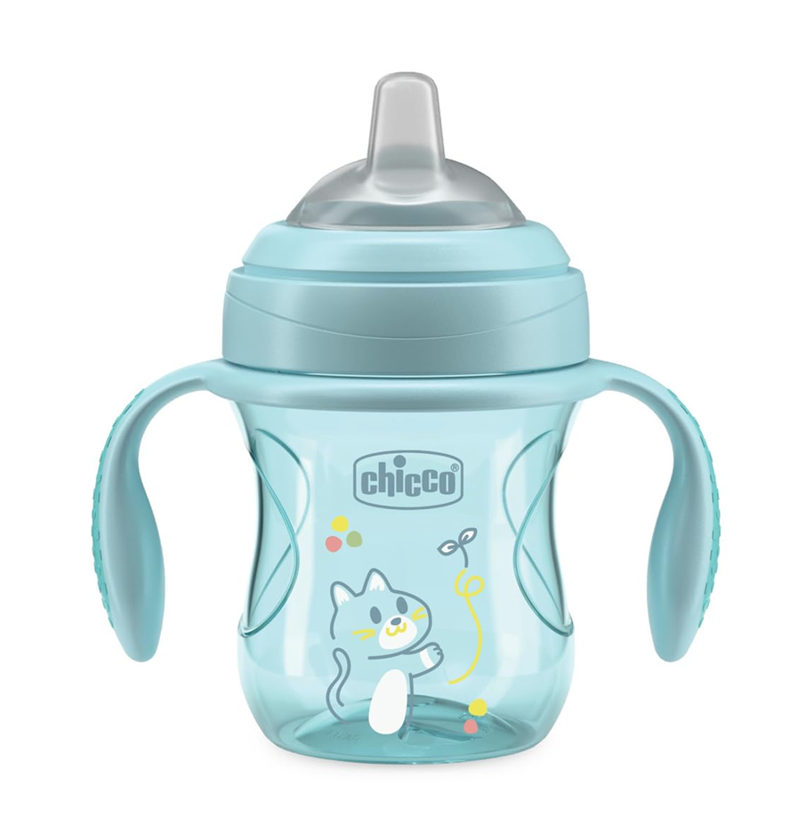 CHICCO Transition Cup непроливаща се чаша с накрайник и дръжки 200 ml 4 м+