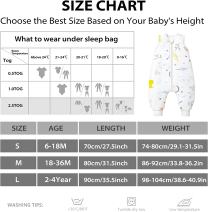 Saco de dormir MOSEBEARS 2,5TOG 6-18 meses