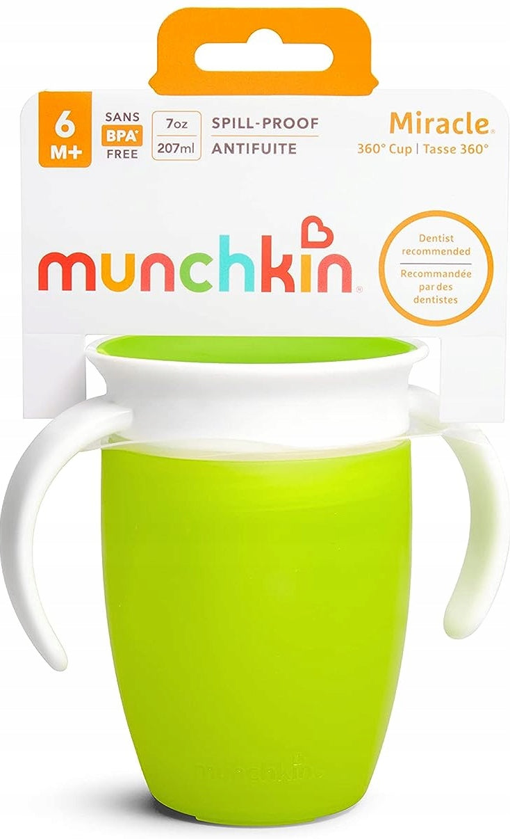 MUNCHKIN Miracle kubek 360 6msc+ 207ml – zielony materiał silikon, polipropylen wolne od substancji szkodliwych – zdjęcie 1