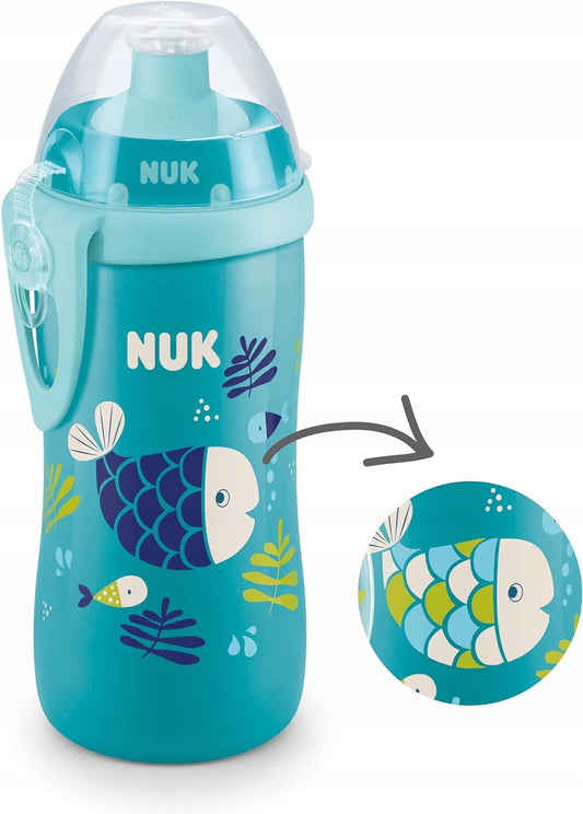 NUK Junior Cup kulacs 18 hó+ push-pull ivócsőrrel, 300 ml, kaméleonhatás