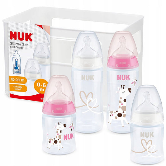 NUK σετ NO COLIC 4 μπιμπερό καλαθάκι ΕΛΕΓΧΟΣ ΘΕΡΜΟΚΡΑΣΙΑΣ