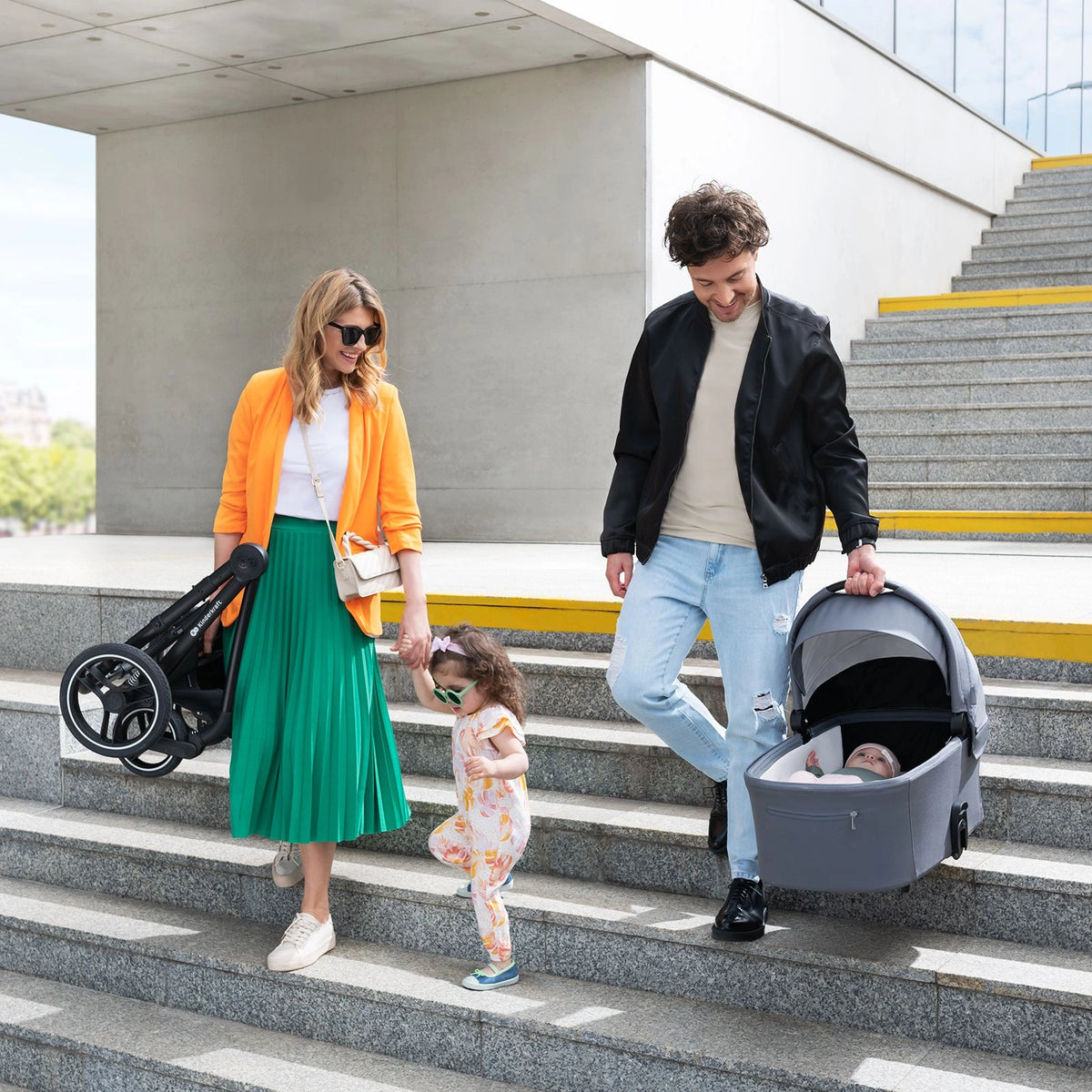 KINDERKRAFT gondola do wózka NEA UPF50+ kompaktowa – PLATINIUM GREY – zdjęcie 7