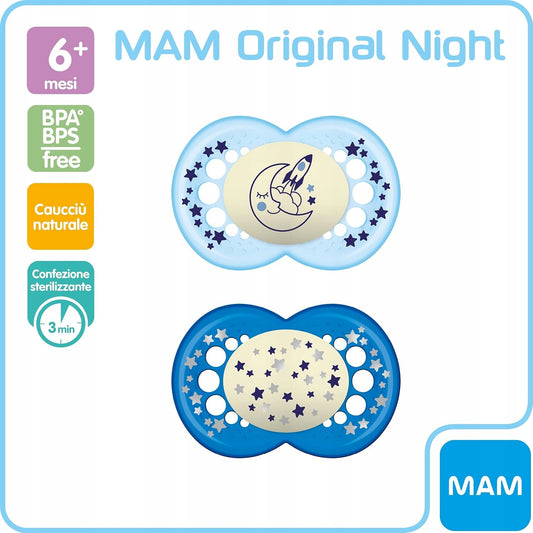 MAM ORIGINAL NIGHT πιπίλα x2 6m+ ΛΑΤΕΞ