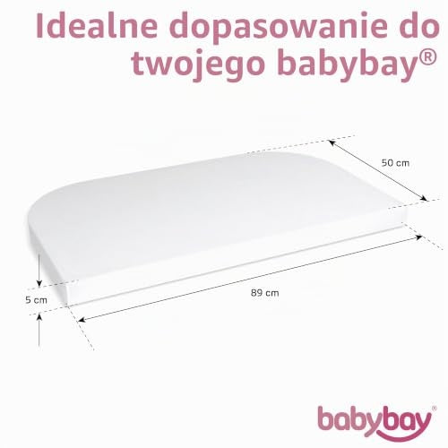 Babybay Deluxe Organic – schemat dopasowania prześcieradła do materaca