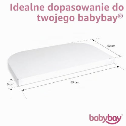 Babybay Deluxe Organic – schemat dopasowania prześcieradła do materaca