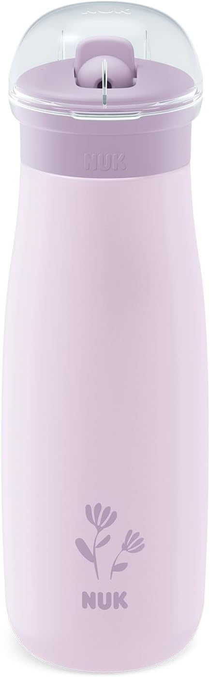 NUK Mini-Me Flip стоманена бутилка със сламка и накрайник 500 ml 12 m+
