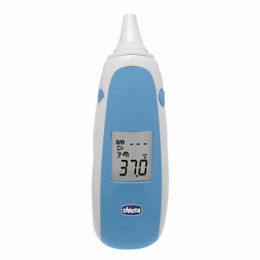 CHICCO Comfort Quick termometru fără contact pentru ureche + 20 capace și husă