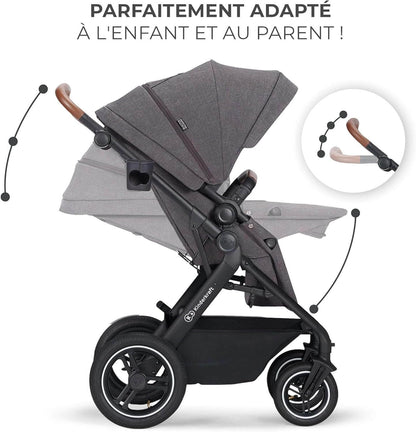 KINDERKRAFT B-TOUR 3w1 wózek wielofunkcyjny do 22kg + fotelik MINK PRO – DARK GREY – zdjęcie 4
