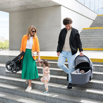 KINDERKRAFT gondola do wózka NEA UPF50+ kompaktowa – PLATINIUM GREY – zdjęcie 7