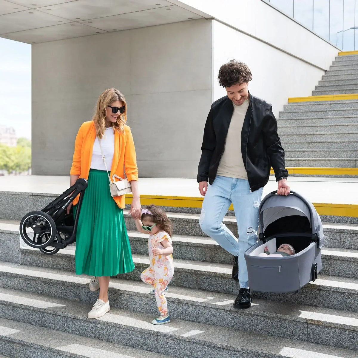 KINDERKRAFT gondola do wózka NEA UPF50+ kompaktowa – ASH PINK – zdjęcie 7