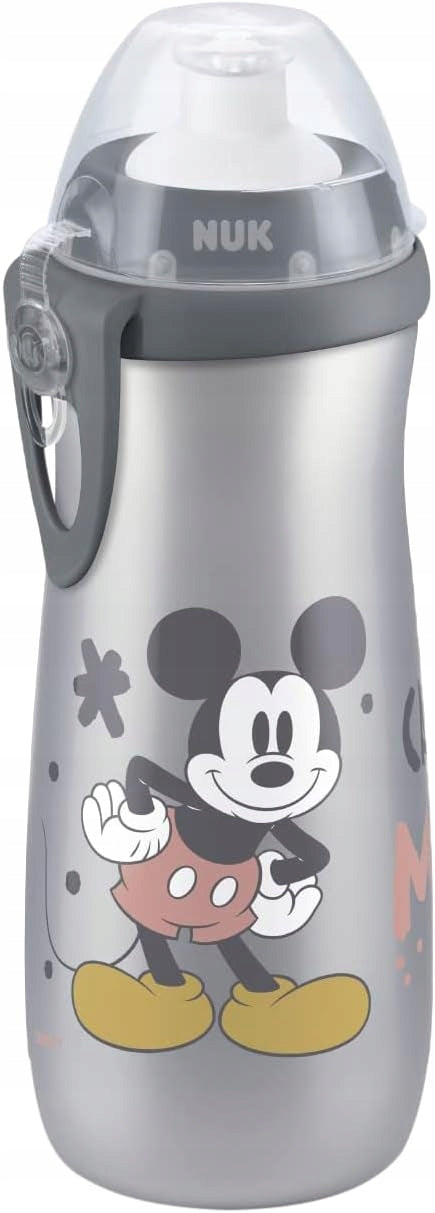 NUK Sports Cup Mickey BUTELKA 24 m+ ustnik push-pull 450 ml – em Mickey pierścień może być w kolorze szarym lub białym wiek…